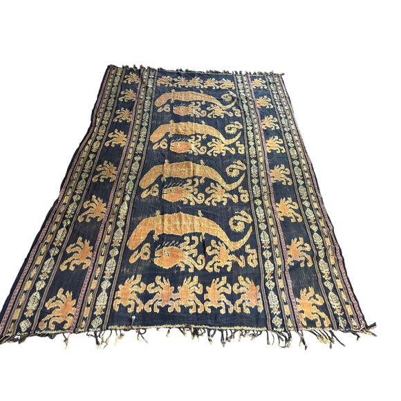 VTG Handmade 100% Cotton Ikat Sumba Indonesian Wall Hanging 73"x108" - Picture 1 of 11